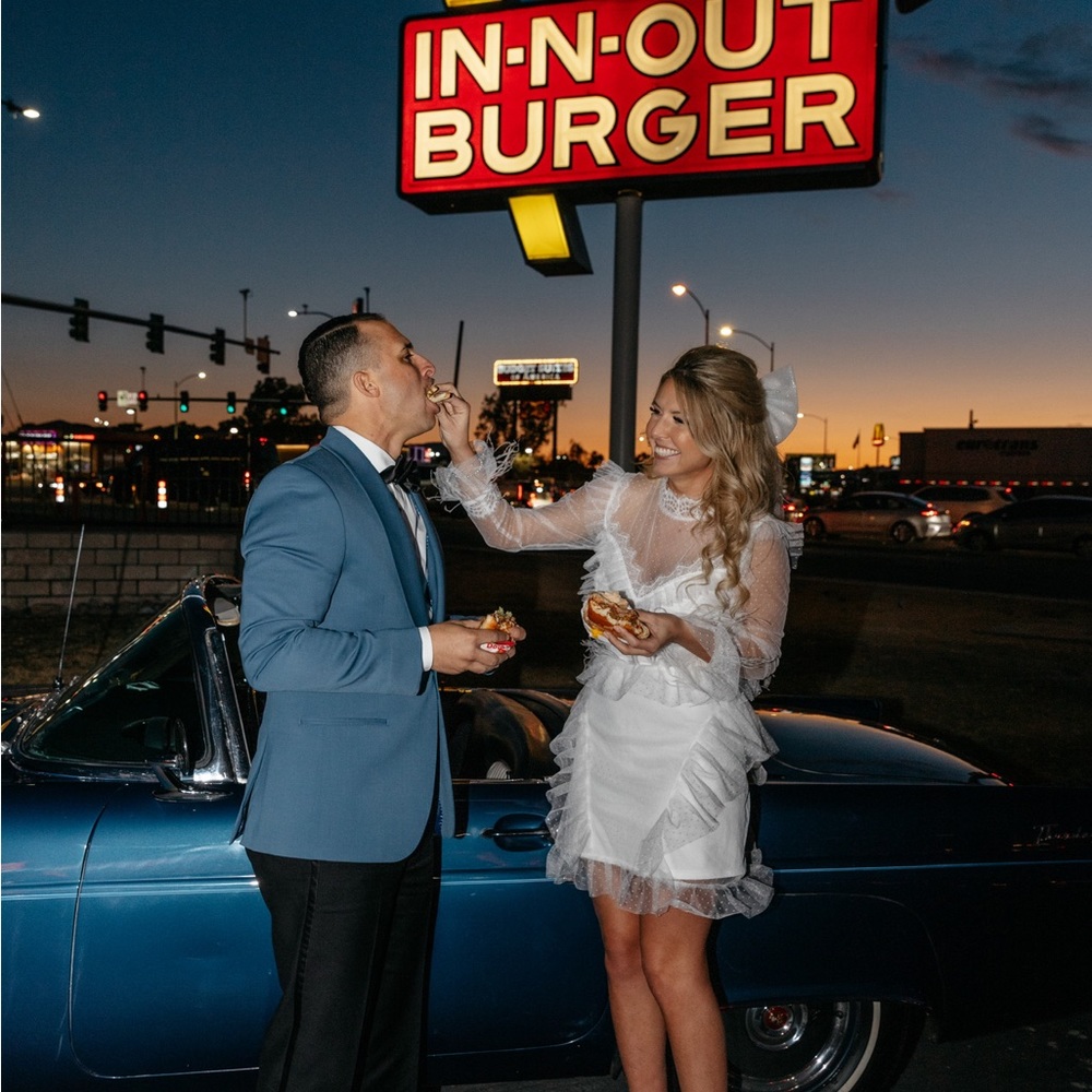 Custom white retro dress